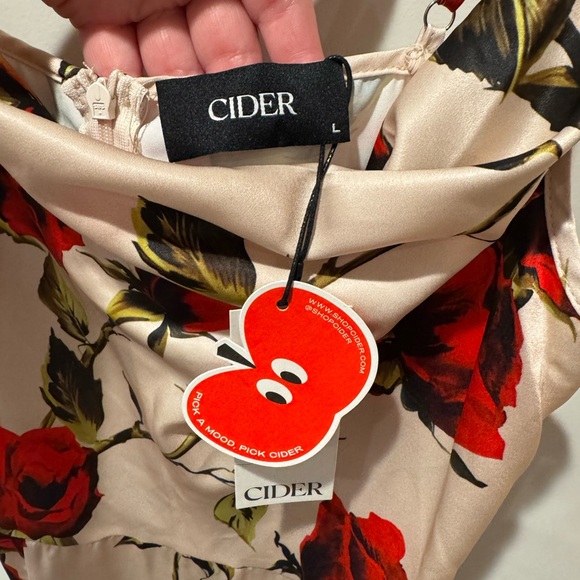 NWT Cider Satin Forgotten Rose Maxi Dress - Picture 5 of 9